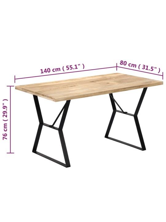 Valgomojo stalas, 140x80x76cm, mango medienos masyvas