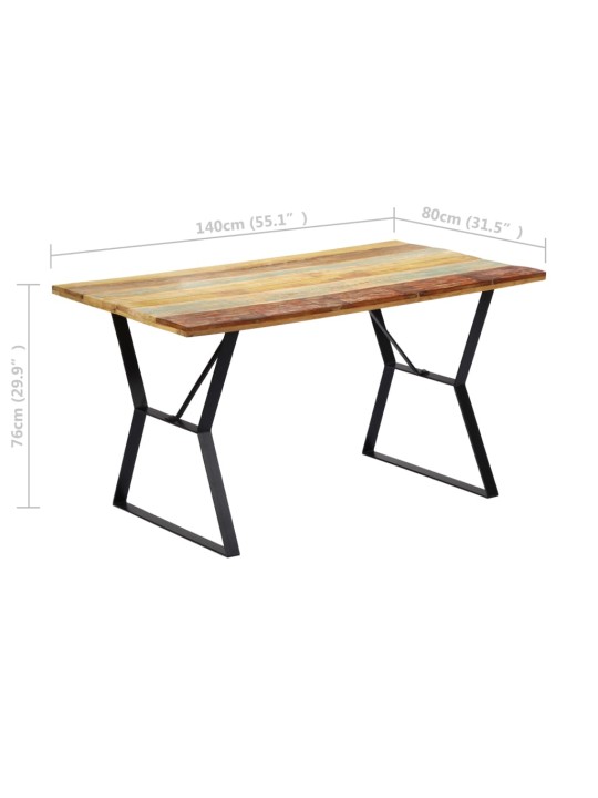 Valgomojo stalas, 140x80x76cm, perdirbtos medienos masyvas