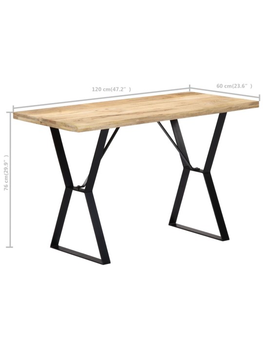 Valgomojo stalas, 120x60x76 cm, mango medienos masyvas