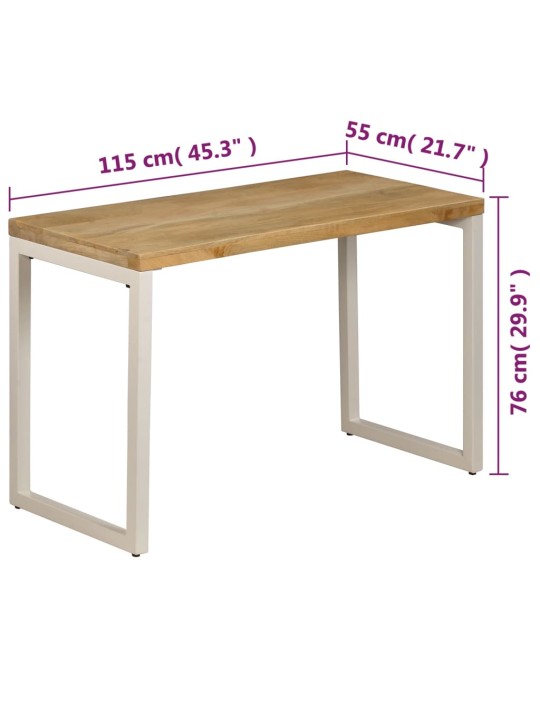 Valgomojo stalas, 115x55x76cm, mango med. masyvas ir plienas