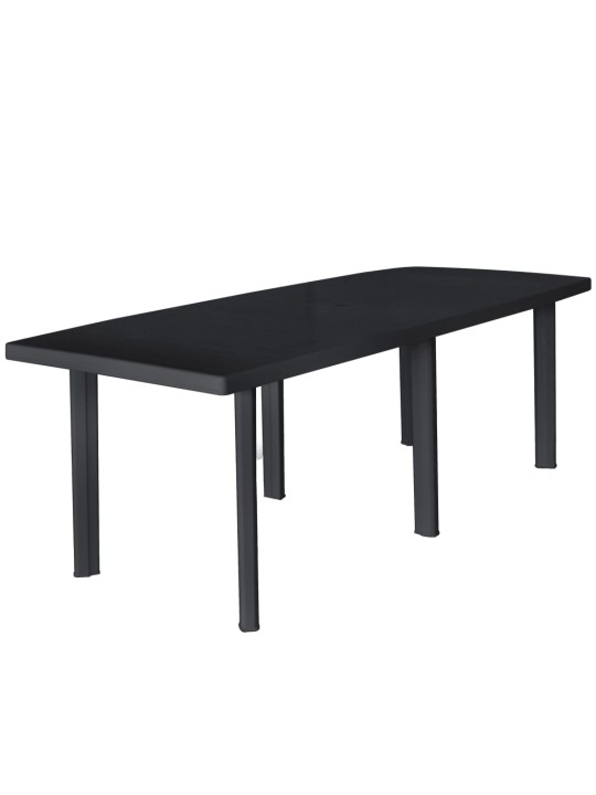 Sodo stalas, antracito spalvos, 216x90x72cm, plastikas