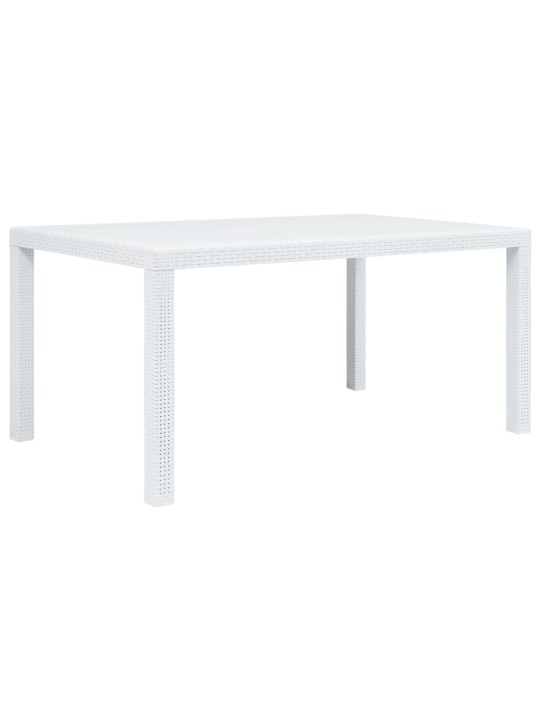 Sodo stalas, baltos sp., 150x90x72 cm, plastikas, rat. imit.