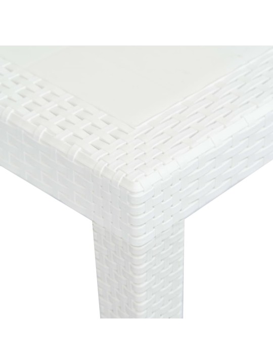 Sodo stalas, baltos sp., 150x90x72 cm, plastikas, rat. imit.