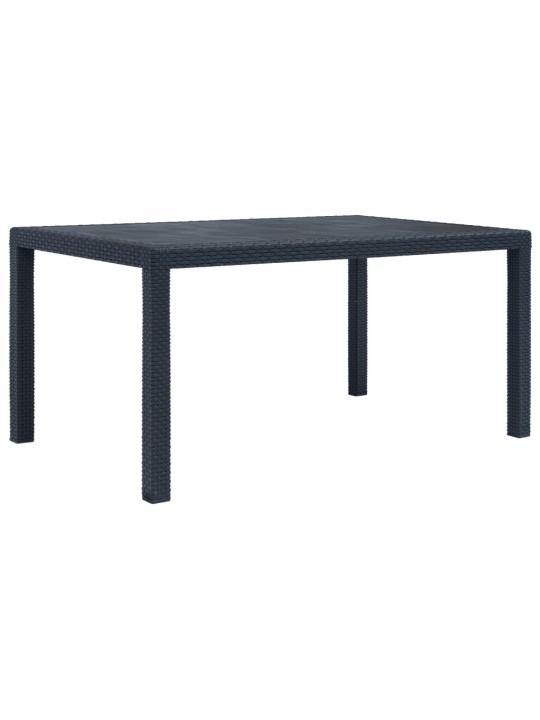 Sodo stalas, antracito sp., 150x90x72 cm, plastikas, rat. imit.
