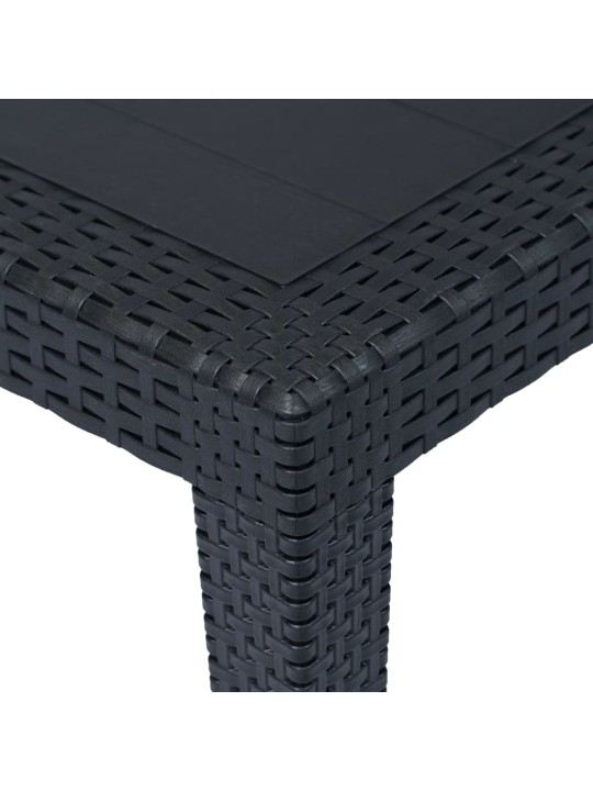 Sodo stalas, antracito sp., 150x90x72 cm, plastikas, rat. imit.