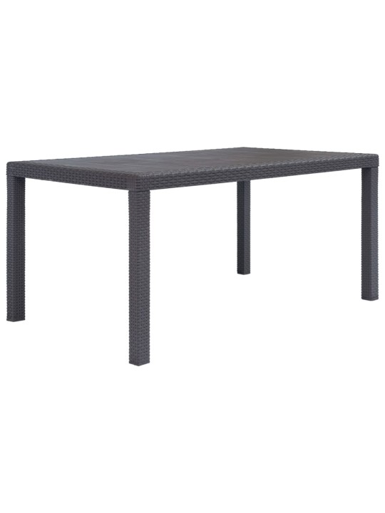 Sodo stalas, rudos sp., 150x90x72 cm, plastikas, rat. imit.