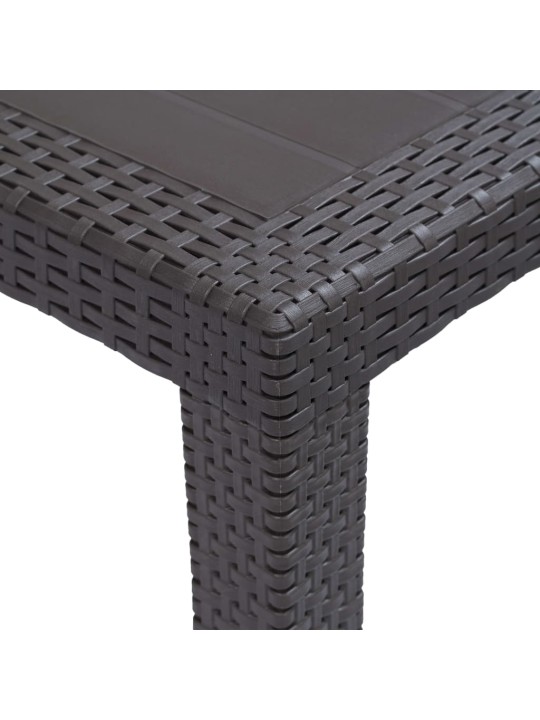Sodo stalas, rudos sp., 150x90x72 cm, plastikas, rat. imit.
