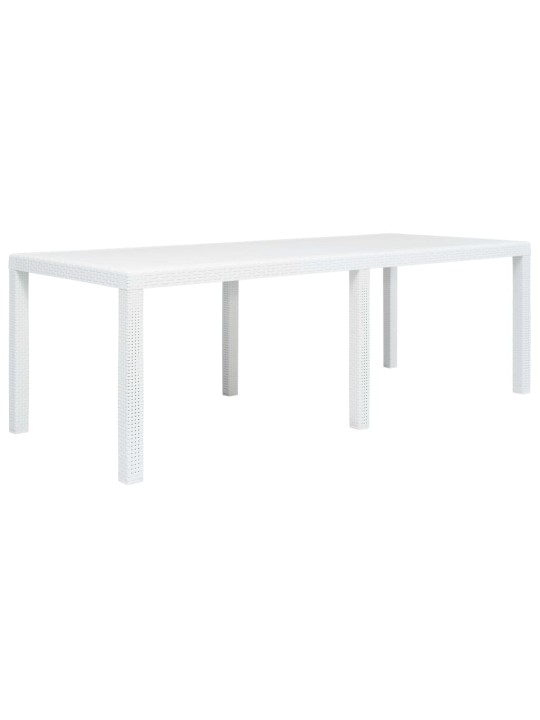 Sodo stalas, baltos sp., 220x90x72 cm, plastikas, rat. imit.