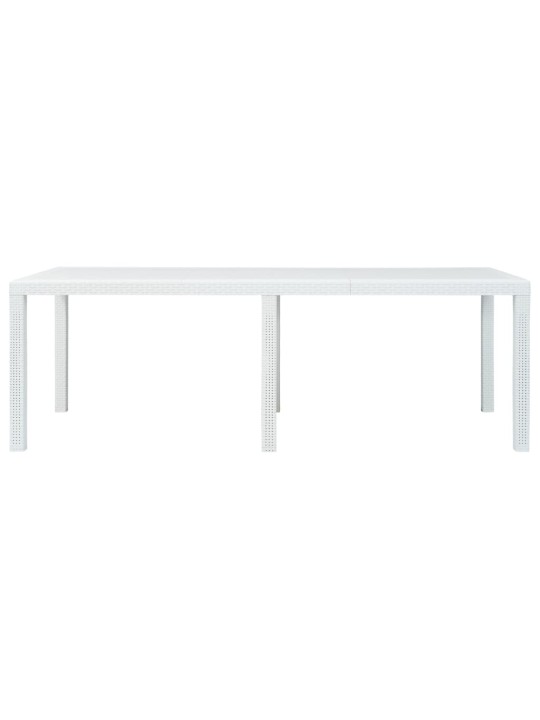 Sodo stalas, baltos sp., 220x90x72 cm, plastikas, rat. imit.