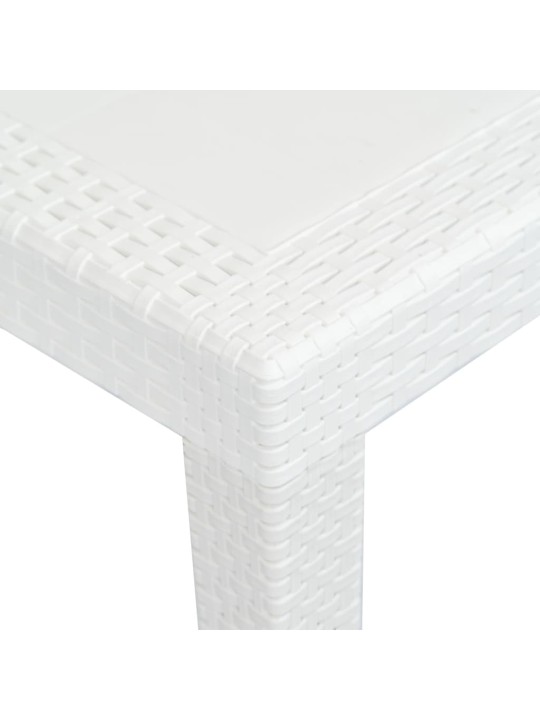 Sodo stalas, baltos sp., 220x90x72 cm, plastikas, rat. imit.