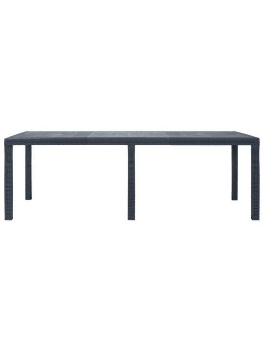 Sodo stalas, antracito sp., 220x90x72 cm, plastikas, rat. imit.