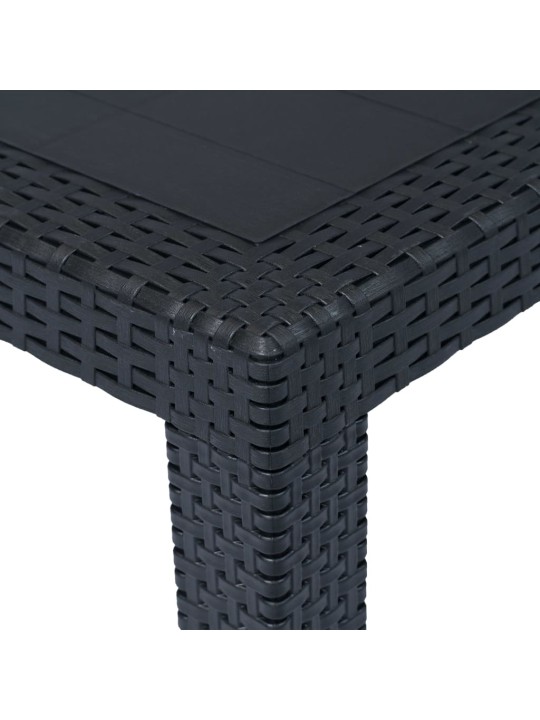 Sodo stalas, antracito sp., 220x90x72 cm, plastikas, rat. imit.