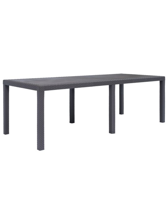 Sodo stalas, rudos sp., 220x90x72 cm, plastikas, rat. imit.