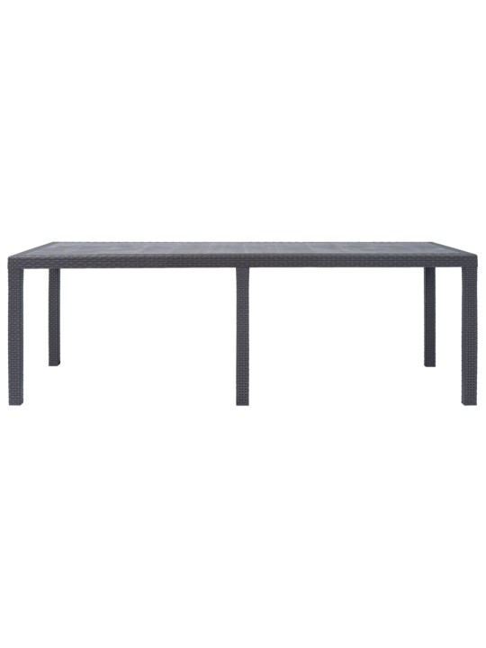 Sodo stalas, rudos sp., 220x90x72 cm, plastikas, rat. imit.
