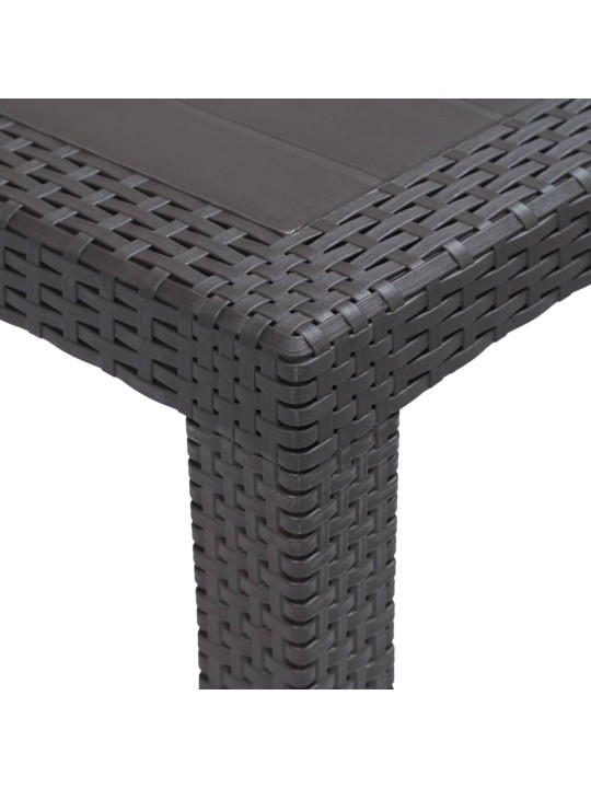 Sodo stalas, rudos sp., 220x90x72 cm, plastikas, rat. imit.