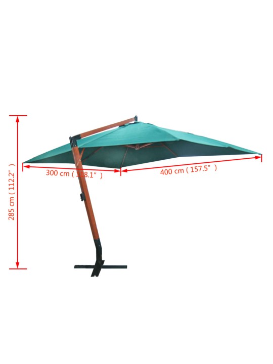 Saulės skėtis Melia 300 x 400 cm, žalias