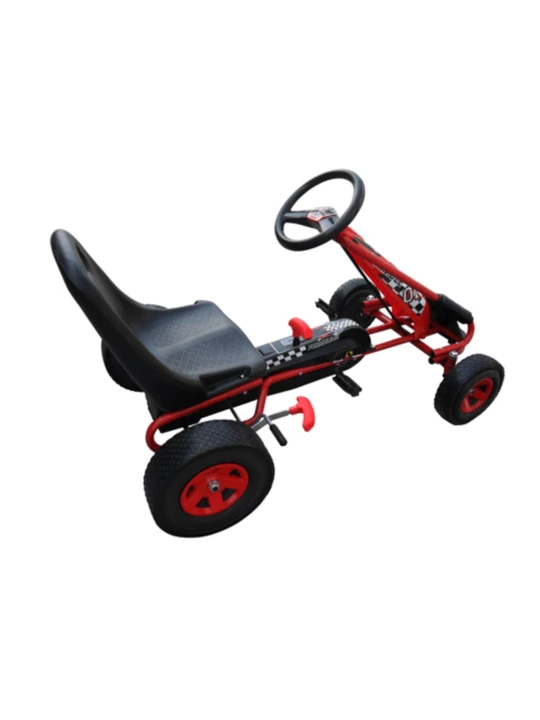 Raudonas Pedalais Minamas Kartingas su Reguliuojama Sėdyne