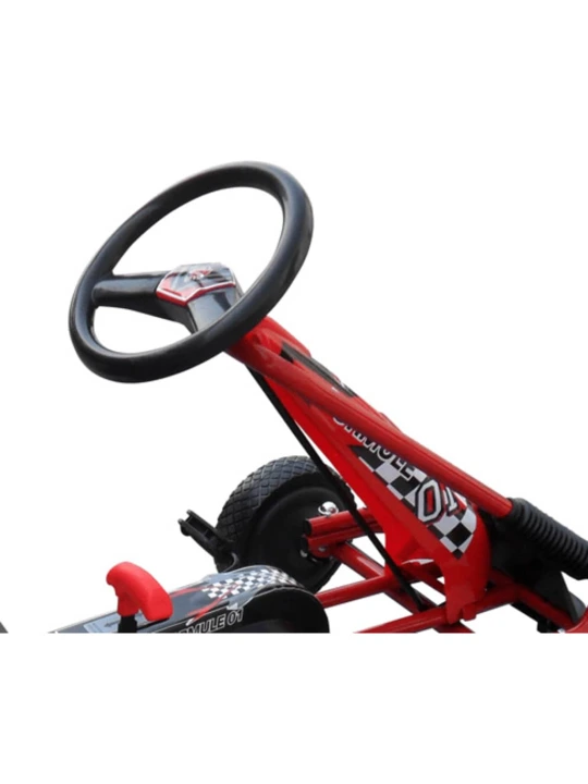 Raudonas Pedalais Minamas Kartingas su Reguliuojama Sėdyne