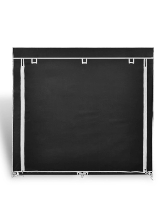 Medžiaginė batų spintelė su apdangalu, 115x28x110cm, juoda