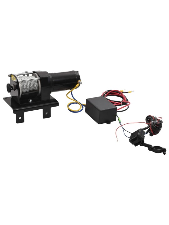 12 V Elektrinė gervė, 1 360 kg, su montavimo plokšte ir lūpa