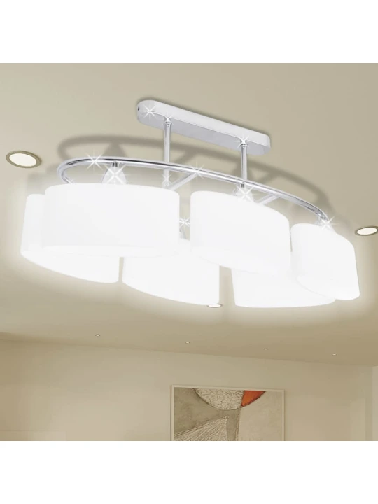 Šviestuvas su Stikliniais Elipsoido Formos Gaubtais, 6 E14 Lemputės