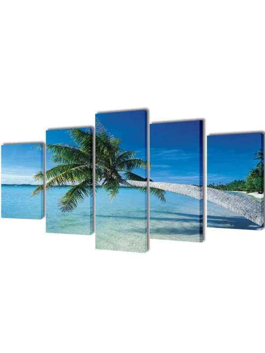Fotopaveikslas "Paplūdimys ir Palmė" ant Drobės 200 x 100 cm