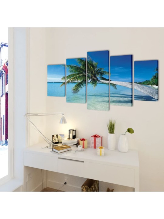 Fotopaveikslas "Paplūdimys ir Palmė" ant Drobės 200 x 100 cm