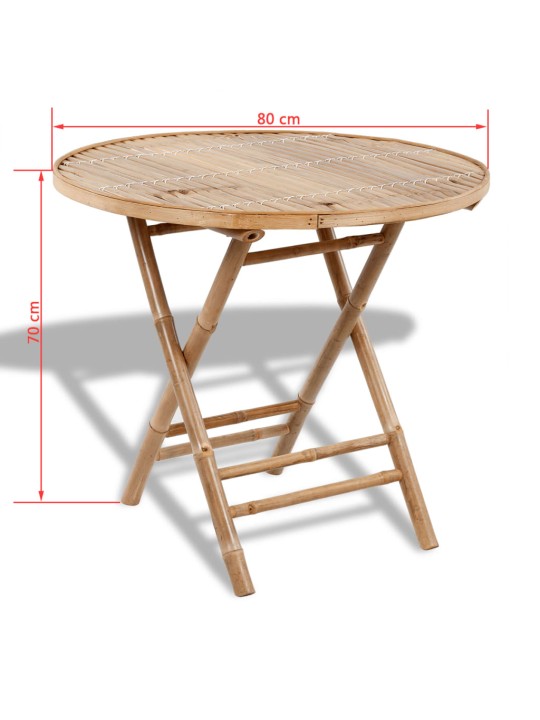Lauko valgomojo kompl., 5d., bambuko mediena, sulankst.