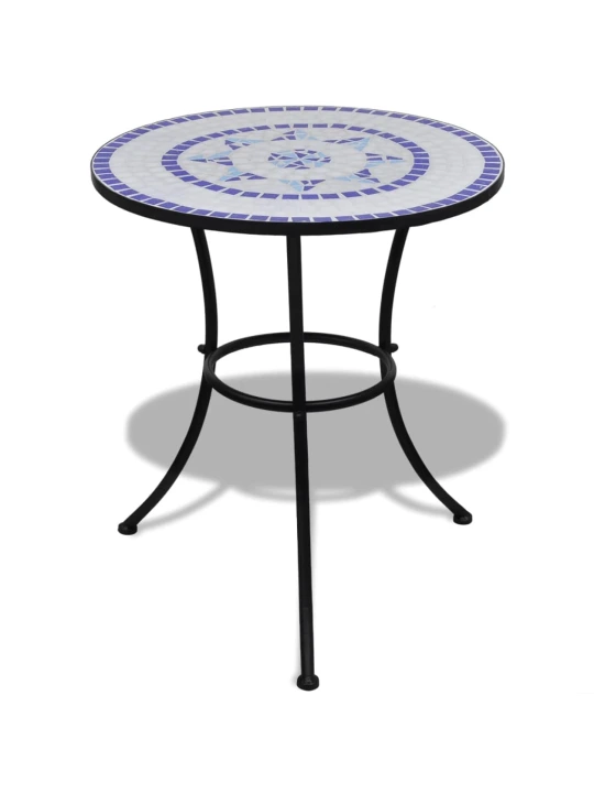 Bistro staliukas, mėlynos ir baltos sp., 60cm, mozaikos raštas