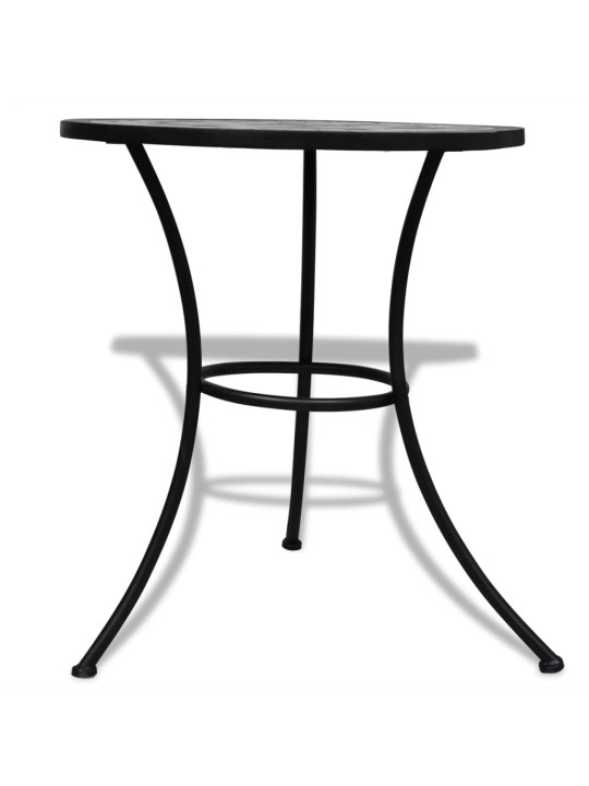 Bistro staliukas, juodos ir baltos sp., 60cm, mozaikos raštas