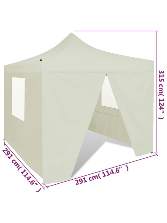 Sulankstomas paviljonas, kremo sp., 3 x 3 m, 4 sienelės