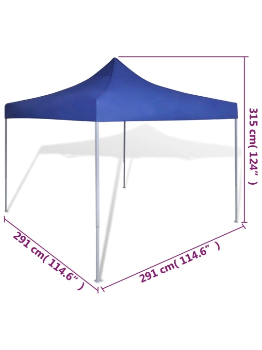 Sulankstomas paviljonas, mėlynas, 3 x 3 m