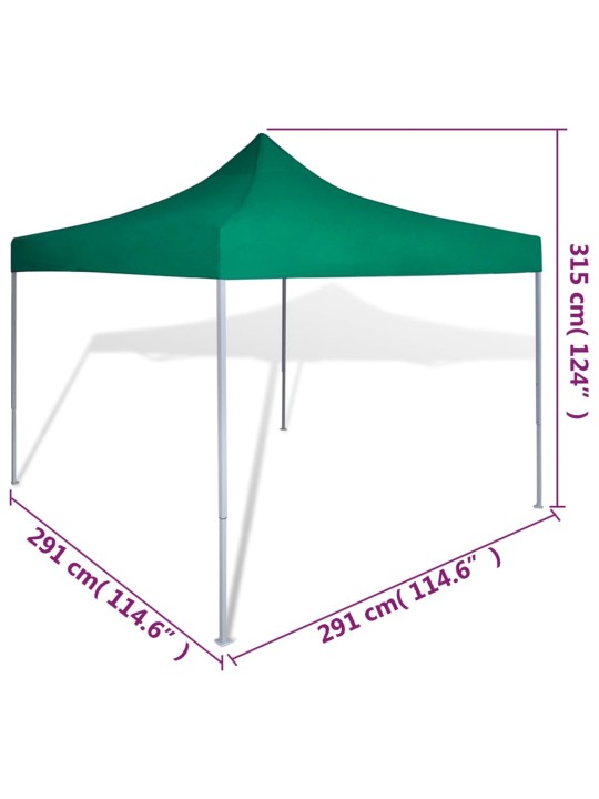 Sulankstomas paviljonas, žalias, 3 x 3 m