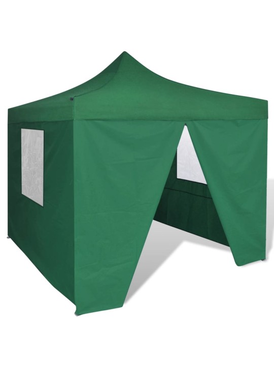Sulankstomas paviljonas, žalias, 3 x 3 m, 4 sienelės