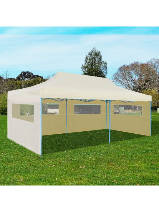 Sulankstoma proginė palapinė 3 x 6 m, kremo spalvos