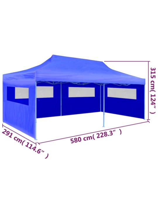 Sulankstoma proginė palapinė 3 x 6 m, mėlyna