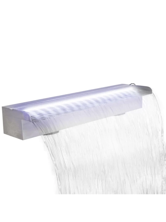 Baseino fontanas su LED, 60cm, stačiak. formos, nerūdijantis plienas