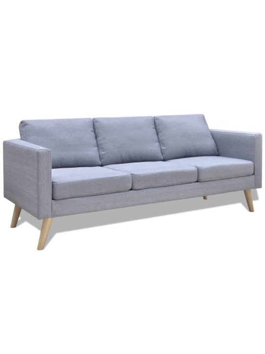 Trivietė sofa, audinys, šviesiai pilka