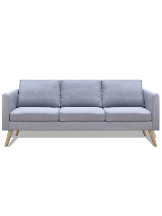 Trivietė sofa, audinys, šviesiai pilka