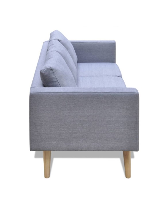 Trivietė sofa, audinys, šviesiai pilka