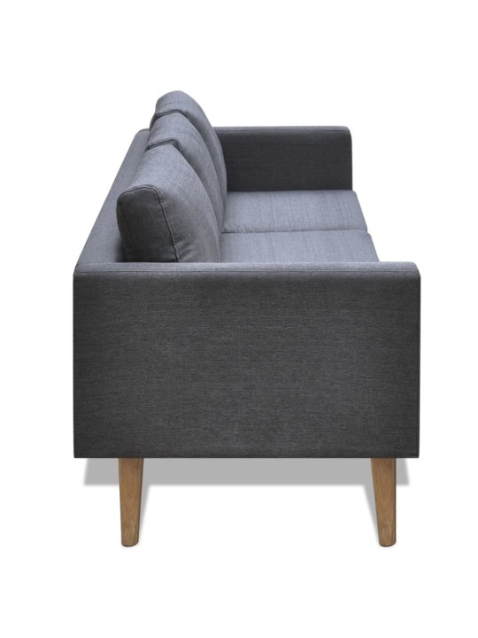 Trivietė sofa, audinys, tamsiai pilka