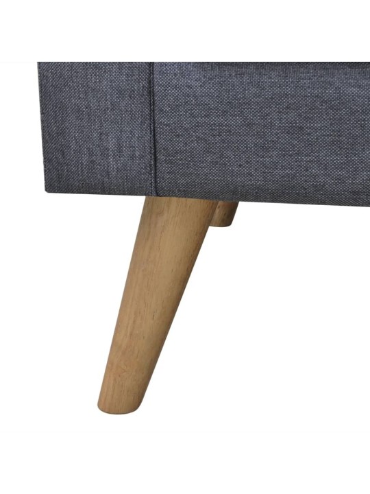 Trivietė sofa, audinys, tamsiai pilka