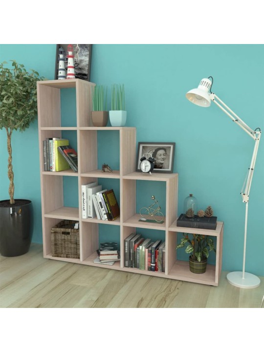 Knygų lentyna, laiptų forma, 142cm, ąžuolo sp.