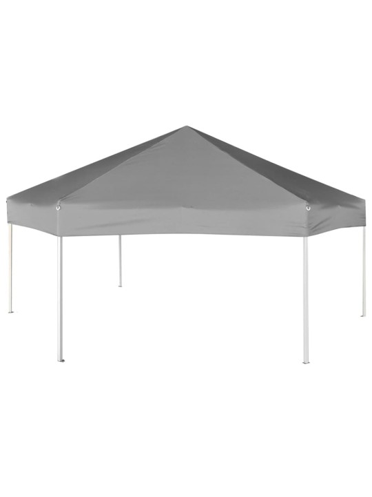 Šešiakampė sulankstoma pavėsinė, 6 sienelės, pilka, 3,6x3,1m