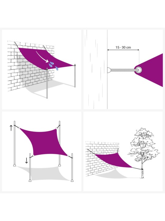 Tentas, HDPE, Stačiakampis, 2x4 m, Antracito Spalvos
