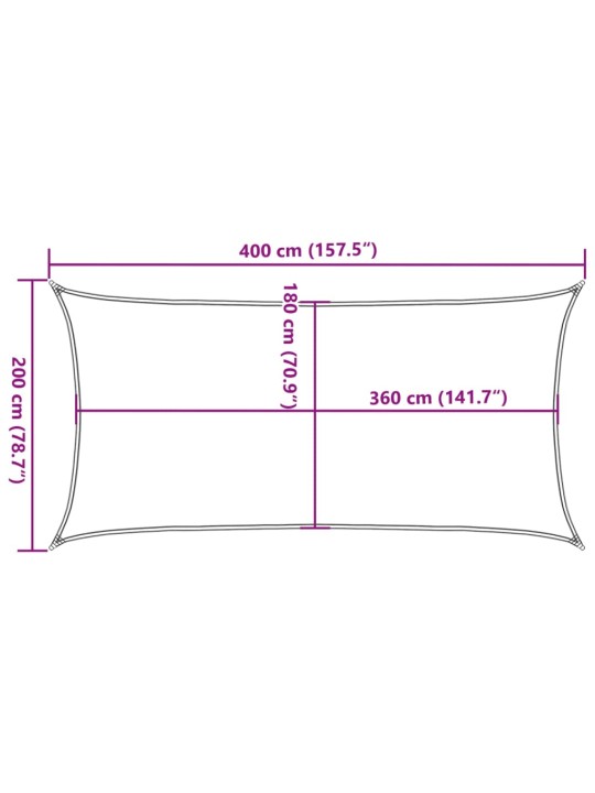 Tentas, HDPE, Stačiakampis, 2x4 m, Antracito Spalvos