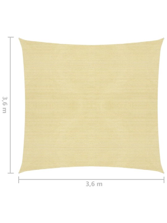 Tentas, HDPE, Kvadratinis, 3,6 x 3,6 m, Smėlio Spalvos