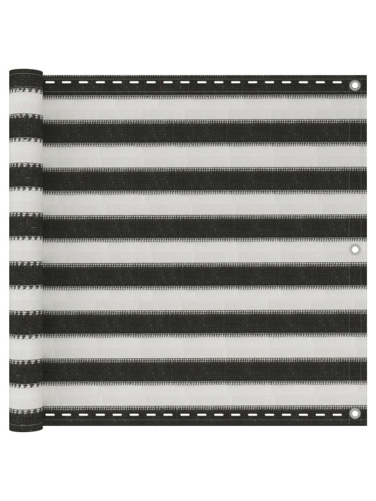 Balkono Pertvara, HDPE, 90x600 cm, Antracito ir Baltos Spalvos