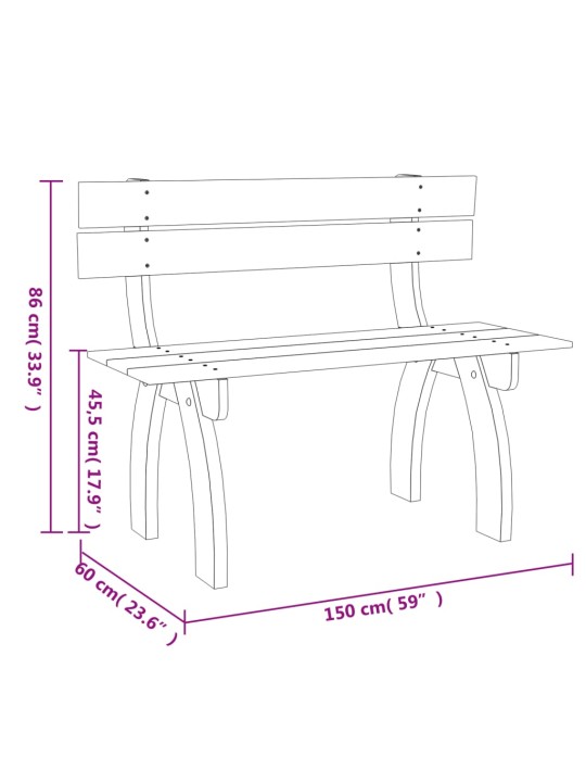 Sodo suoliukas, 150cm, impregnuota pušies mediena