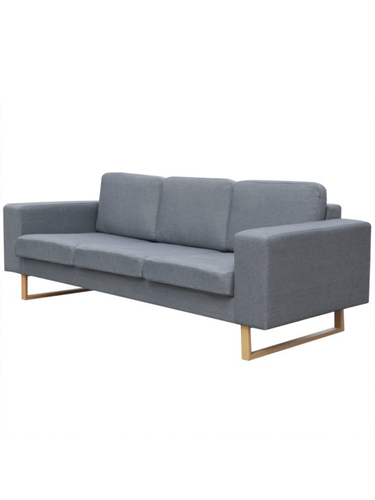 trivietė medžiaginė sofa, šviesiai pilkos spalvos